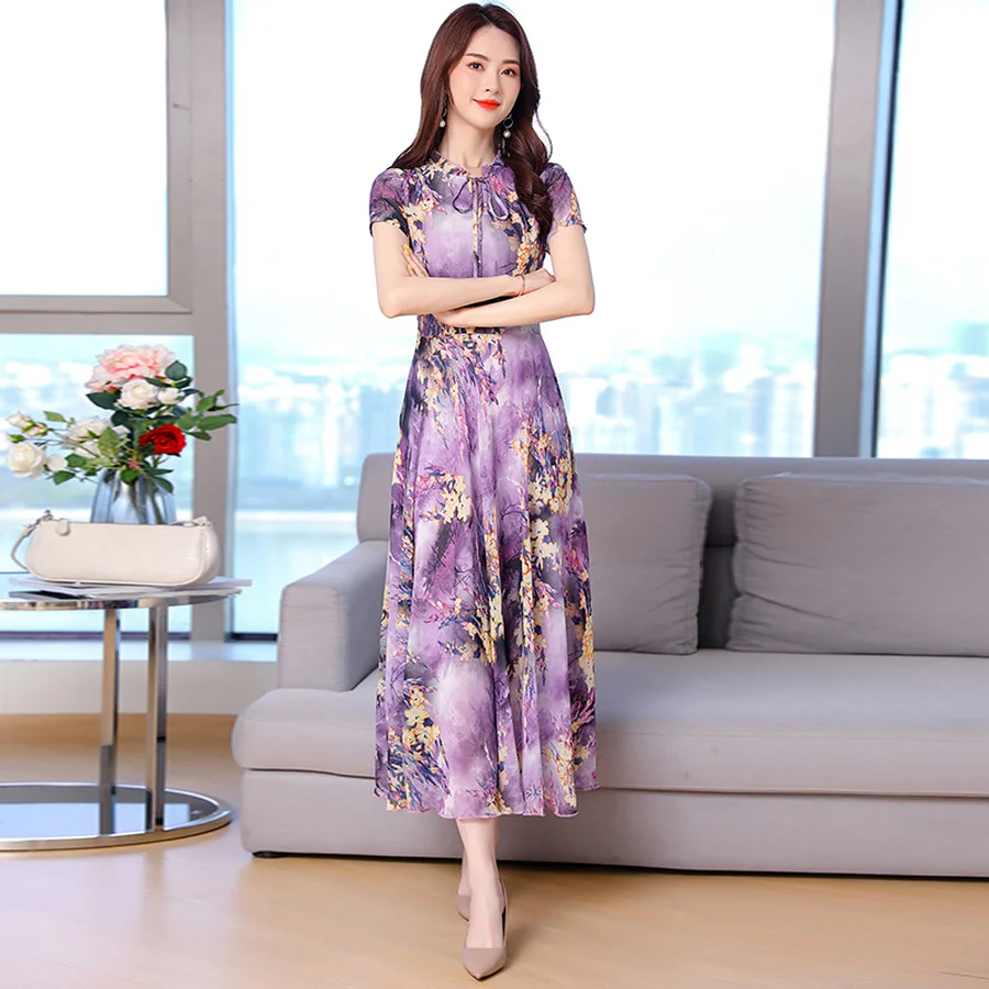 Женское платье макси винтажное пляжное большого размера 3XL с цветочным принтом