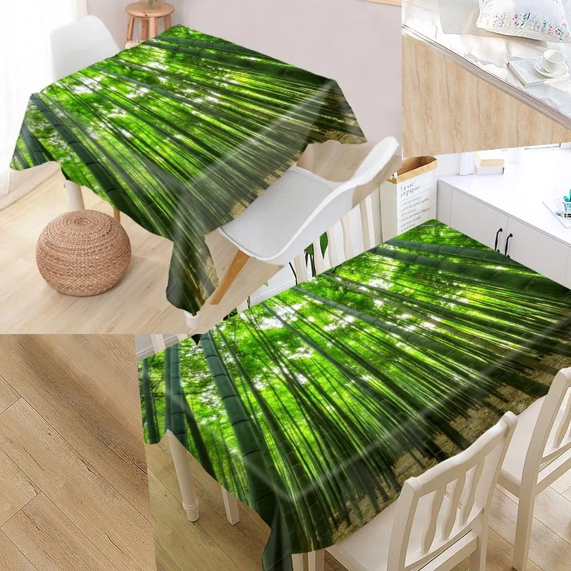 Скатерть из бамбука на заказ ткань Оксфорд с простым рисунком Пылезащитная для