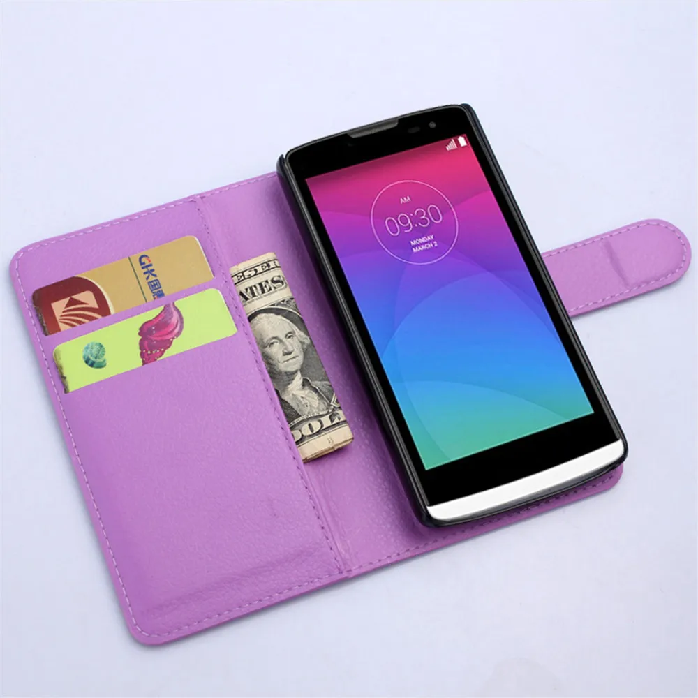 Модный кожаный чехол-Бумажник личи из искусственной кожи для LG Leon защитный
