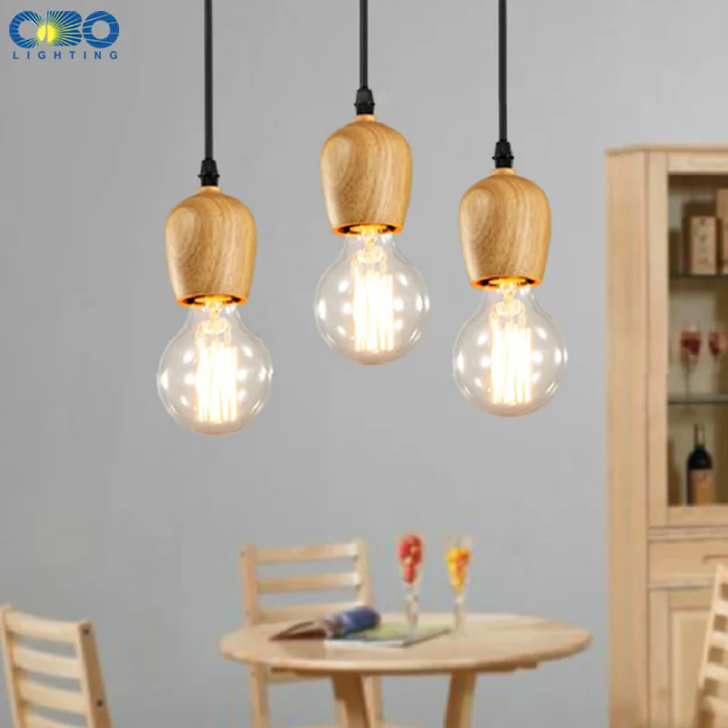 Современные деревянные подвесные лампы простая Подвесная лампа для