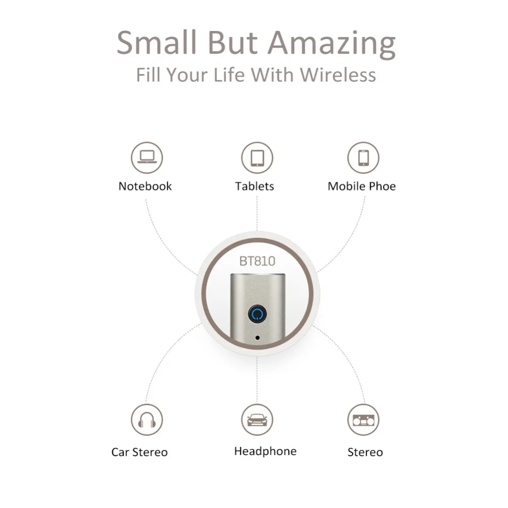 Многоточечное соединение Bluetooth 4,2 Aux 3,5 мм автомобильный набор беспроводной стерео аудио адаптер Портативный A2DP музыкальный ресивер с зажимом