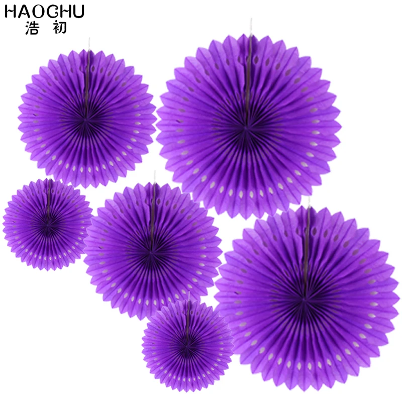 HAOCHU 1 комплект темно синий 6 шт./лот ажурные бумажные веера цветок украшения для