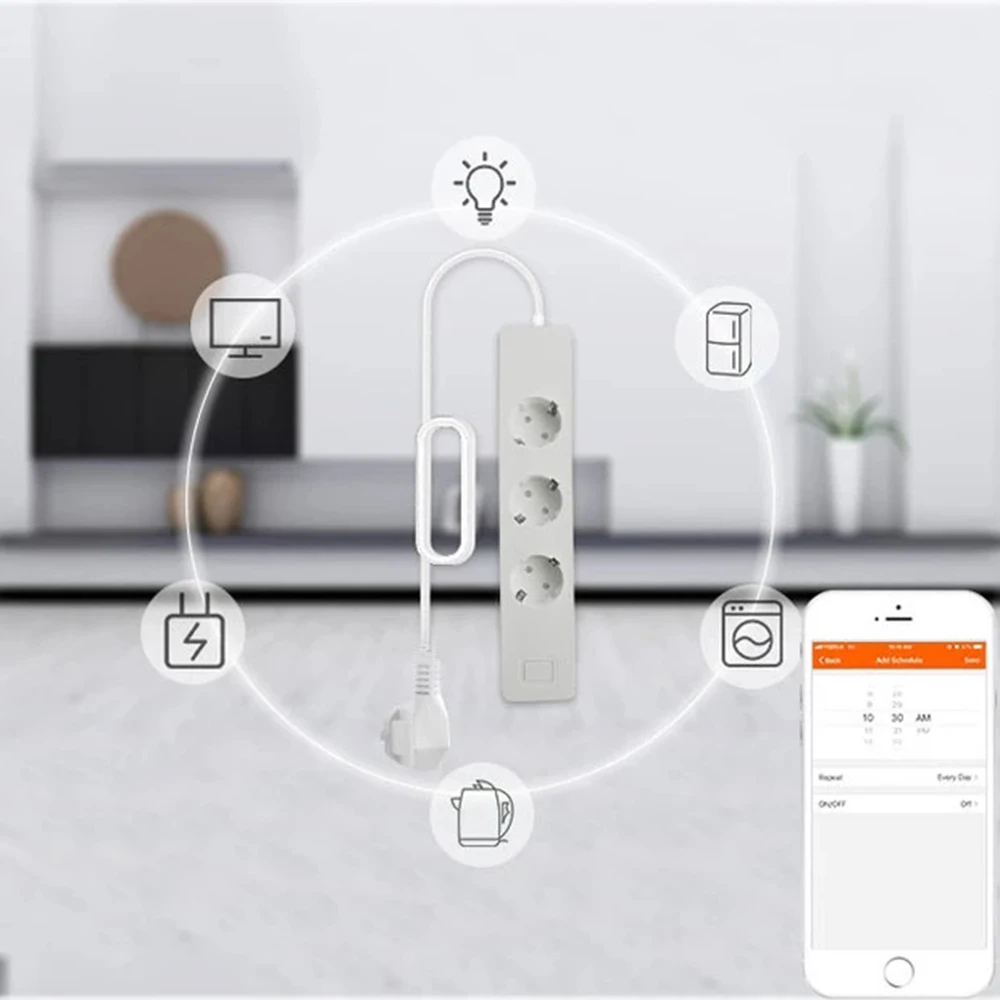 Wifi умный сетевой фильтр 3 AC EU Розетка с USB Outelts Homekit работает с Amazon Alexa Echo Google Home IFFT