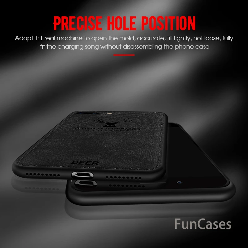 Тканевый рельефный чехол для телефона с оленем iPhone XS MAX XR 6 6S 7 8 Plus X задняя крышка s