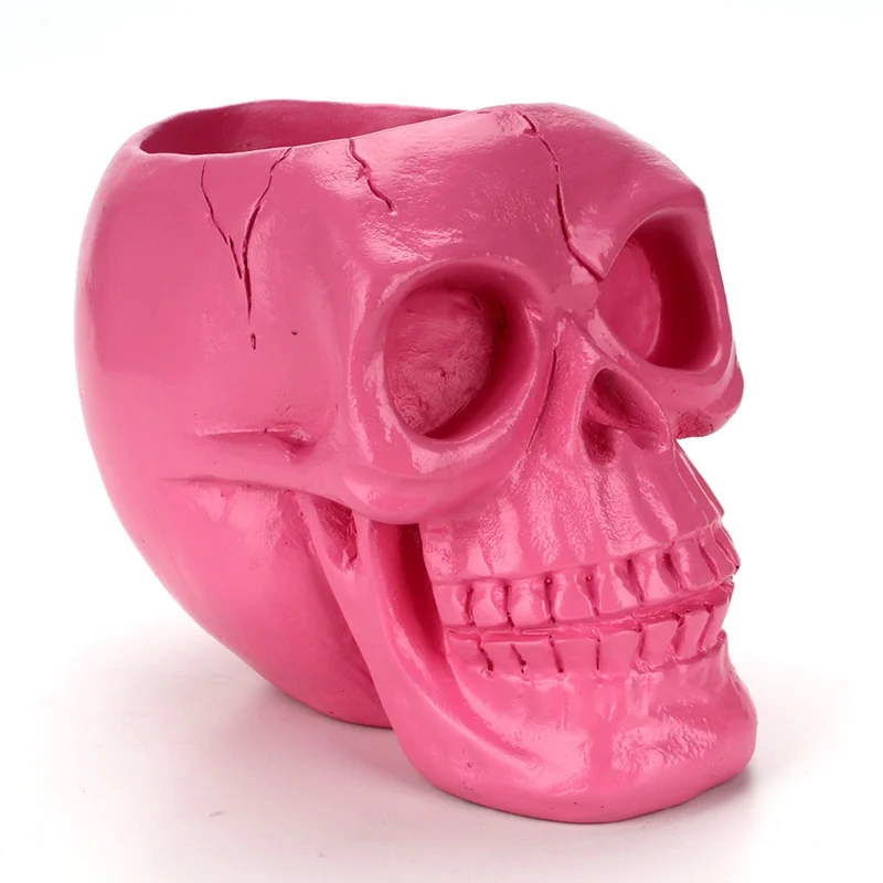 3D фигурка головы черепа украшение скелета канцелярский держатель розовый