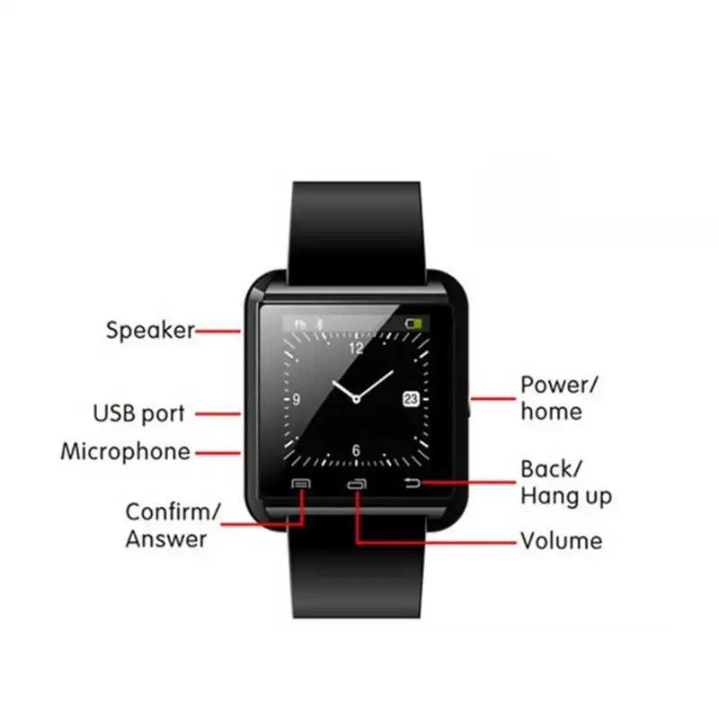 2017 Черная пятница распродажа Bluetooth часы Смарт U с Шагомер синхронизации вызов