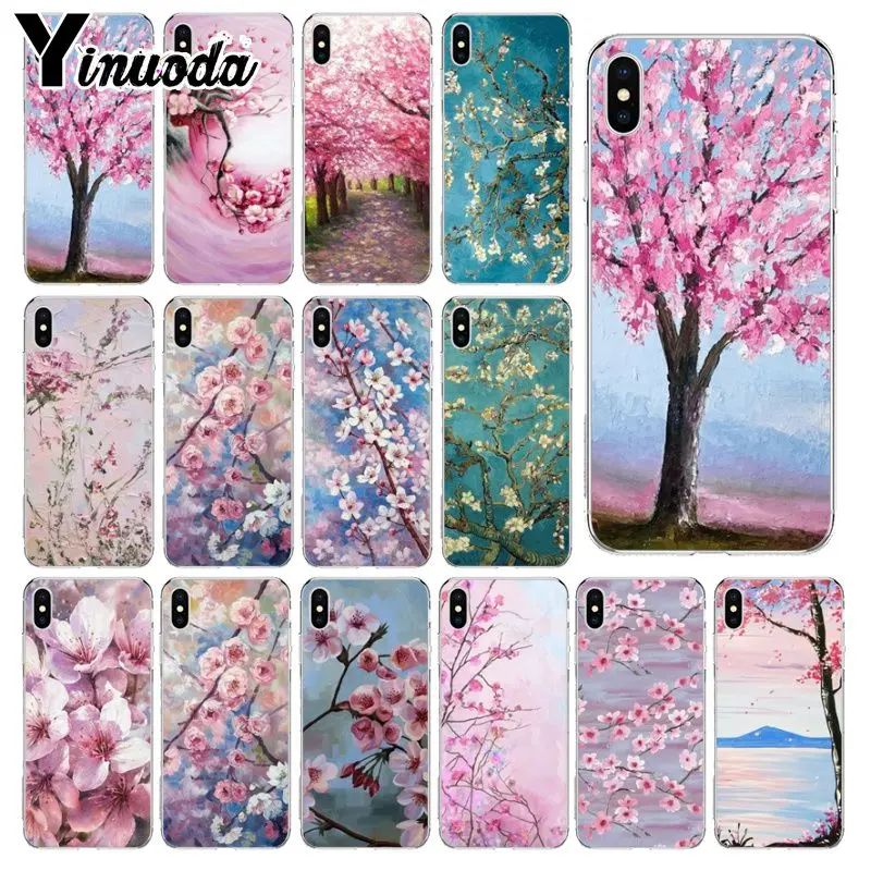 Yinuoda цветочный Вишневый дерево на заказ фото мягкий чехол для телефона iPhone 6S 6plus 7