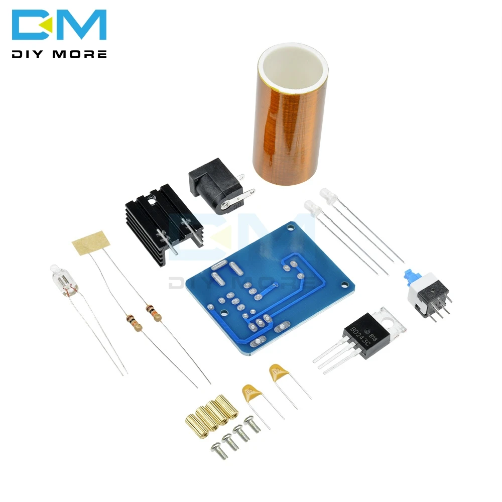 BD243 BD243C Mini Tesla Coil Magic Props DIY Parts Empty Lights Technology Diy Electronic Kit Mini Tesla Coil Module
