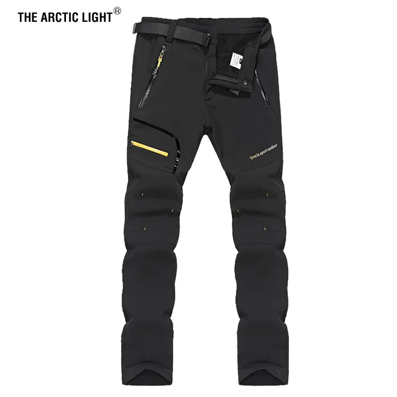 THE ARCTIC LIGHT 6XL Men Winter Inner Fleece Soft Shell Hiking Pants Trekking Outdoor Sports Thermal Ski Male Trousers