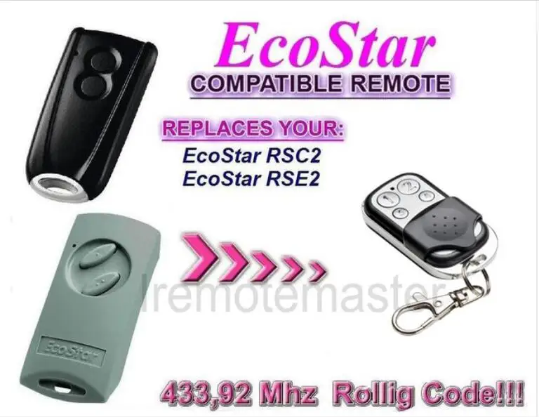 Совместимый пульт дистанционного управления Hormann Ecostar RSE2 RSC2 433 МГц с непрерывно