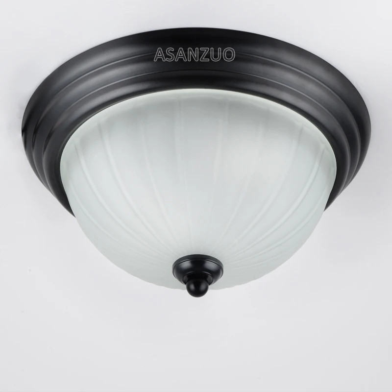 

American Country Style Ceiling Lights Lamp For Living Room Bedroom Loft Industrial Corridor Lights Vintage Glass Ceiling Lamps