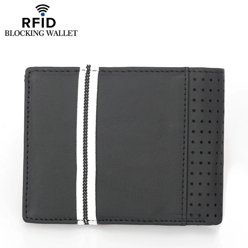 DKER повседневный кожаный бумажник Rfid для мужчин с эластичной лентой мужской