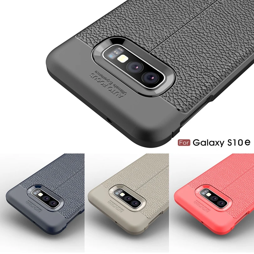 

For Samsung Galaxy S10 E / S10e Phone Back Protective Smartphone Soft Litchi Striae Shockproof Cases For Galaxy S10e Case Cover