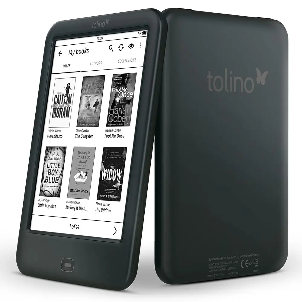 Tolino Shine2 HD 300PPI для чтения электронных книг читалка 6 дюймовый ink экран электронная