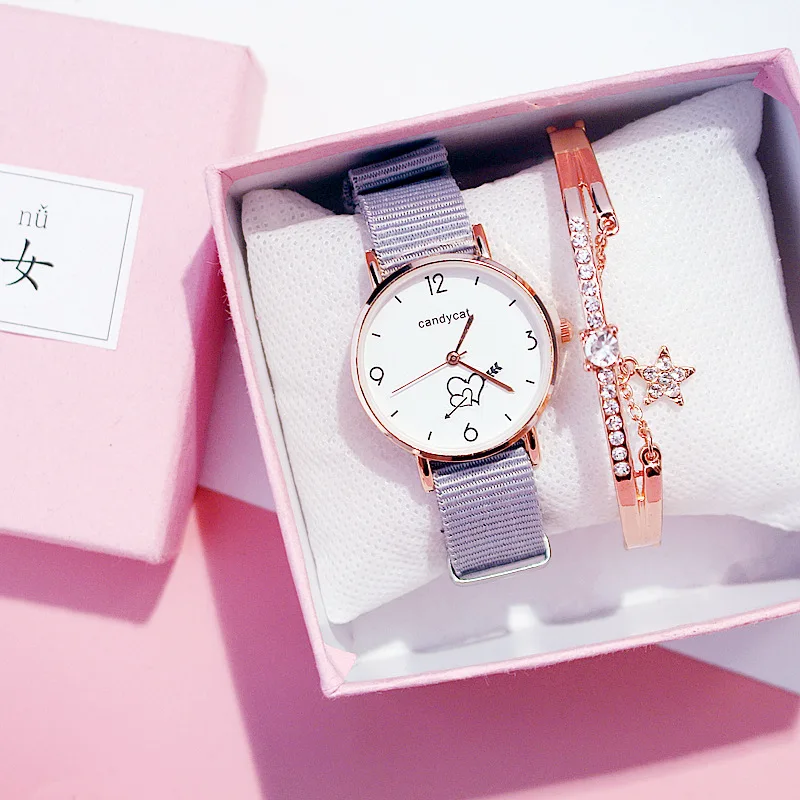 

Fashion Dress Women Watches Luxury Heart pattern Canvas Strap Analog Quartz Watch Geneva Casual Ladies Watch Gift montre femme
