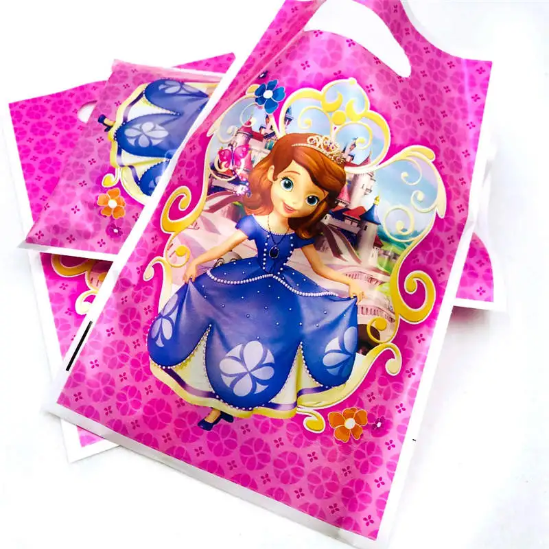 Gift bags 10pcs Принадлежности для тематической вечеринки в стиле принцессы Софии; Детский комплект для вечеринки в честь Дня рождения; семейные вечерние комплекты для девочек - Цвет: Gift bags 10pcs