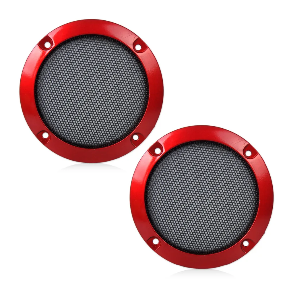 CITALL 2 шт. ABS красный 3 &quotдинамик декоративный круг с черной защитной решеткой