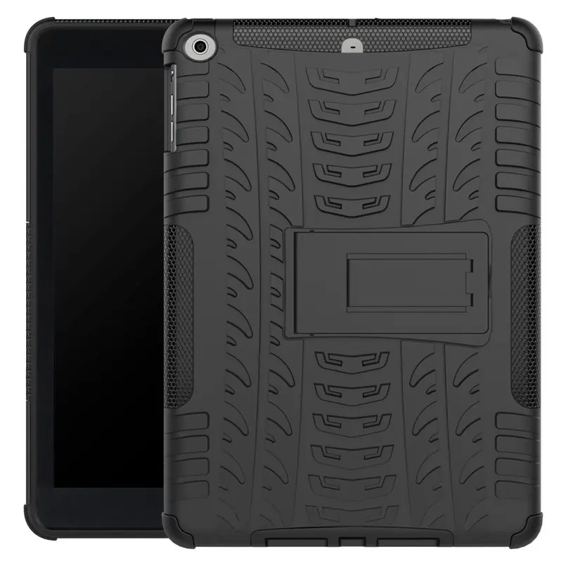 Black Чехол для планшета s для iPad чехол TPU и PC бронированный чехол для iPad 9,7 Air Tire с рисунком противоударный+ стилус+ ПЭТ-пленка - Цвет: Black