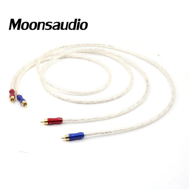 Соединительный кабель Moonsaudio 5N OCC чистая медь посеребренный с разъемом Paliccs RCA|audio