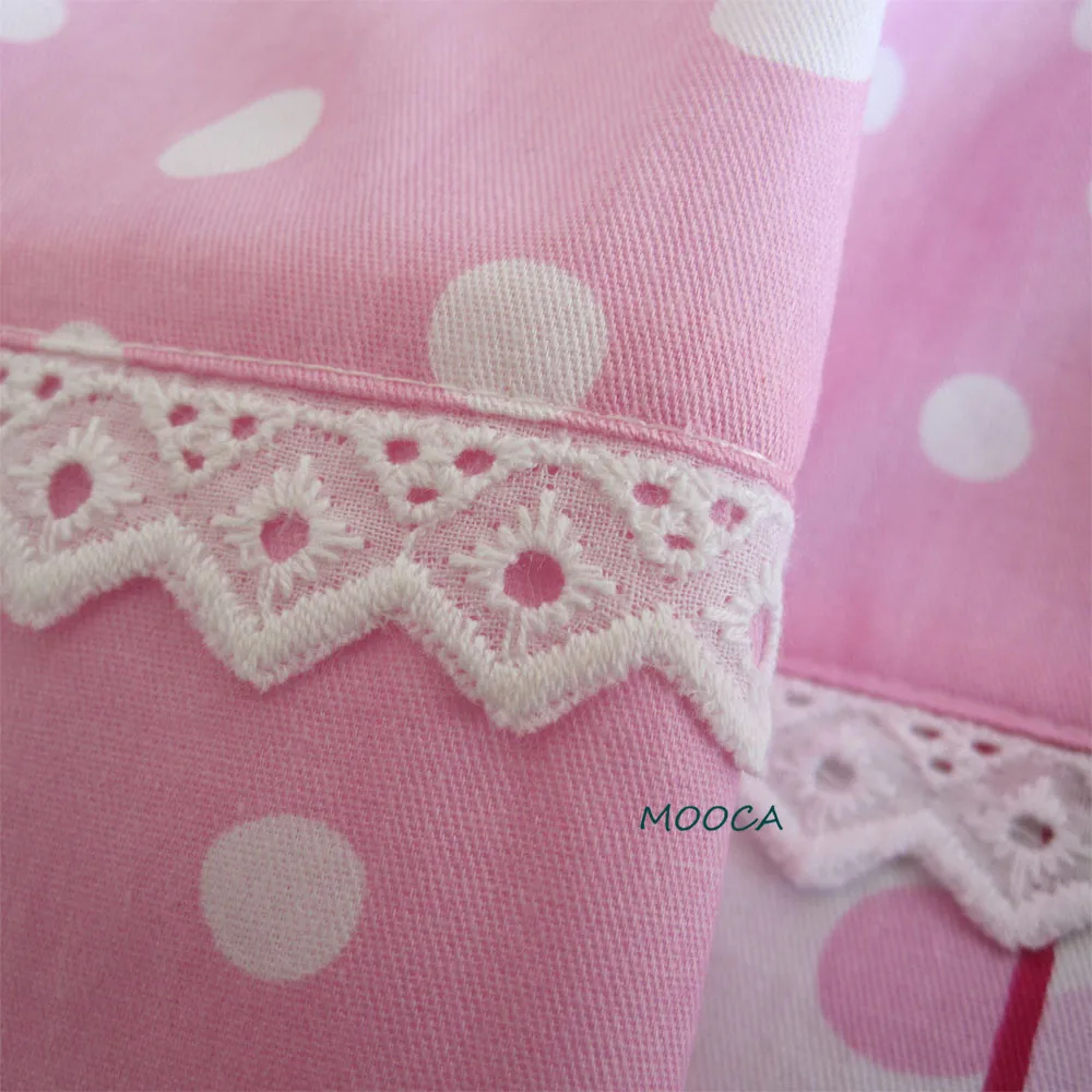 Симпатичная розовая задняя шторка из хлопка в горошек | Дом и сад