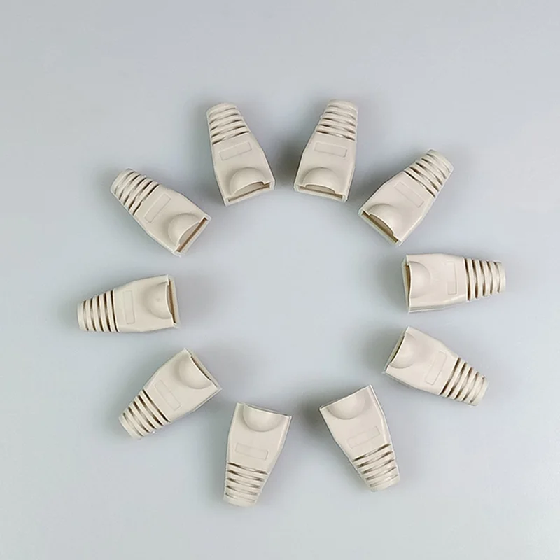 10 шт. RJ45 Кепки разъем CAT5E CAT6 Ethernet сетевой кабель натяжения сапоги Вилки Разъем