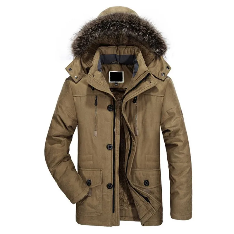 

winter men fashion casual cotton jacket stitching warm men coat Plus velvet hooded solid color Windproof Overcoat Removable