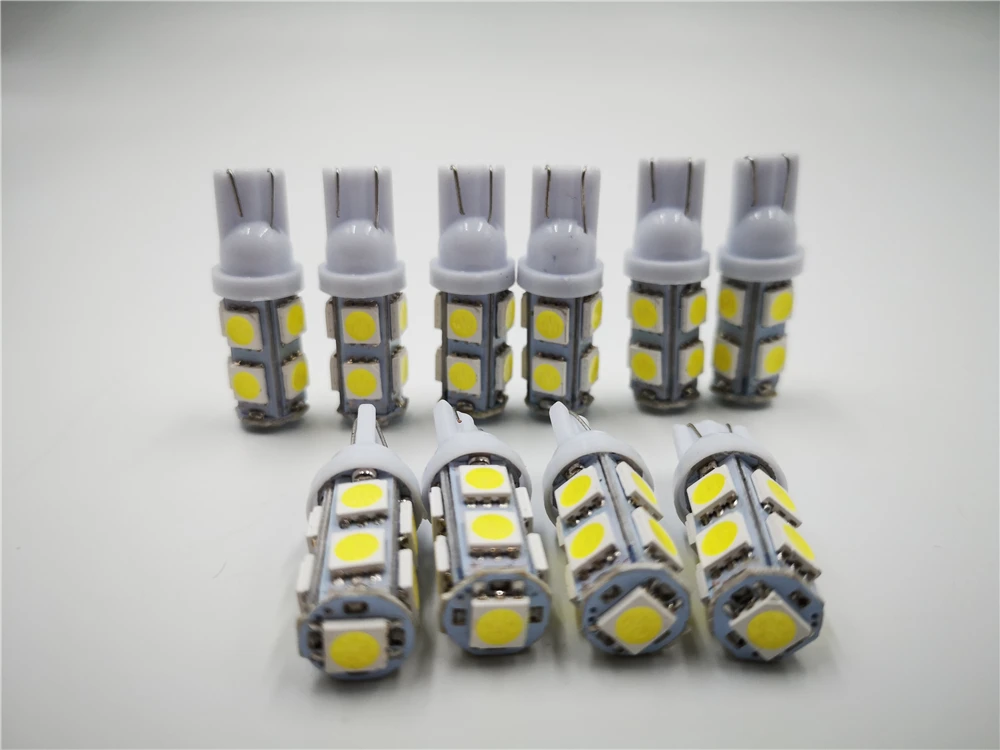 100 шт. Автомобильные светодиодные лампы s 194 168 W5W T10 9SMD 5050|Сигнальная лампа| |