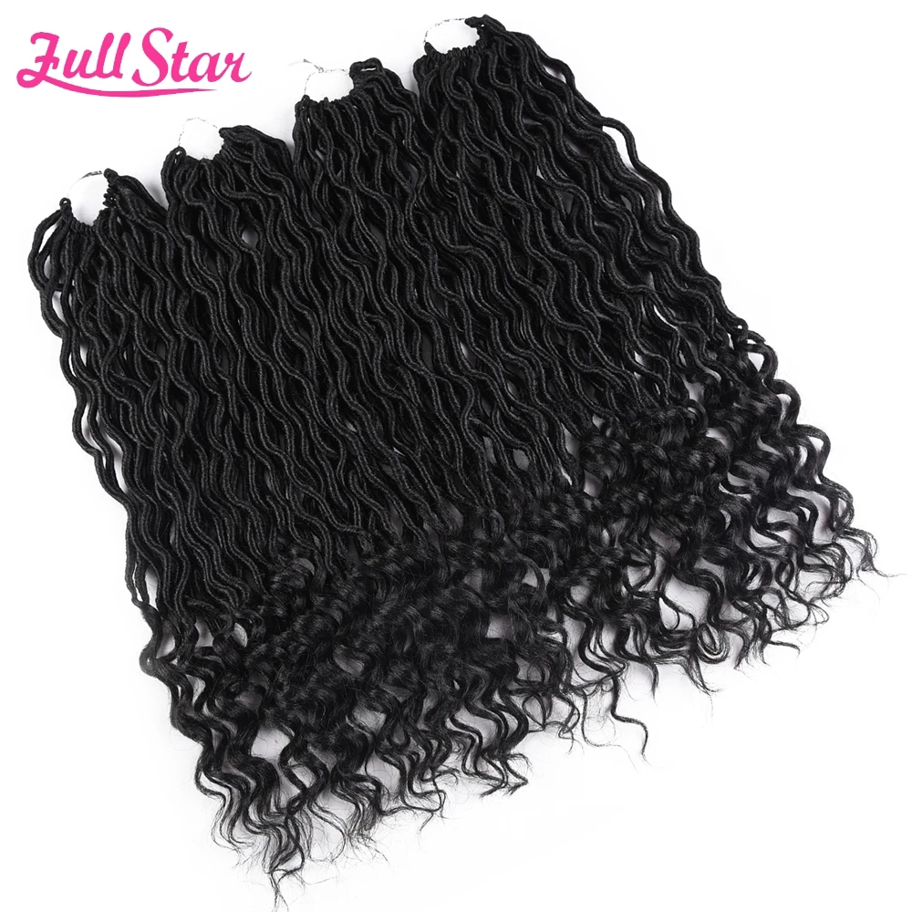 Полная звезда 20 дюймов Faux locs кудряшки 24 пряди синтетические косы с крючком для наращивания волос для черных женщин 1-6 упак./лот
