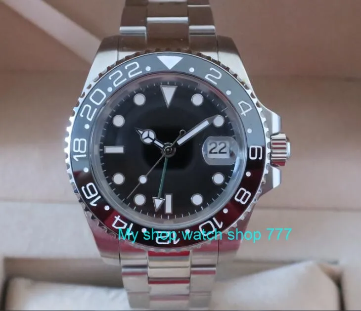 Часы наручные PARNIS GMT Мужские механические 40 мм с сапфировым стеклом | Наручные