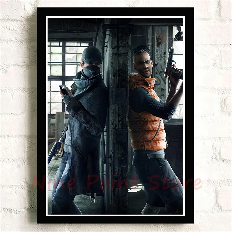 Watch Dogs бумажные плакаты с покрытием, игра, домашний интерьер, украшение, рисунок, ядро, наклейки на стену, бескаркасные