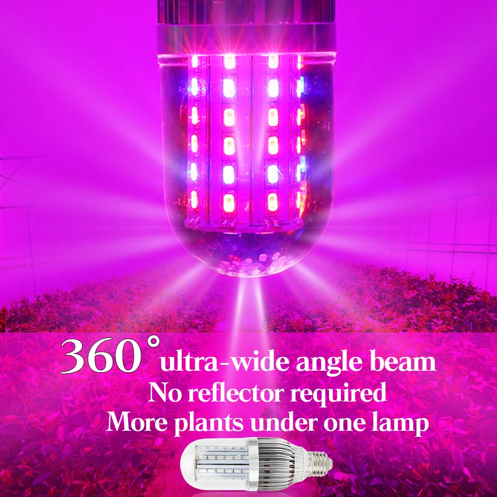 E27 Fitolamp полный спектр светодиодный светильник для выращивания лампочка