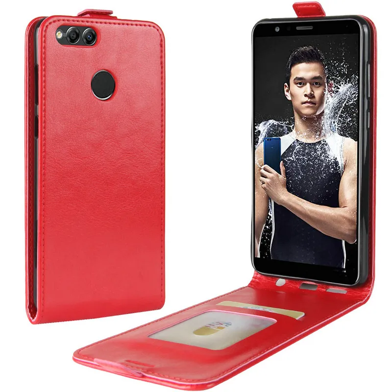 

WIERSS Luxury flip leather case for Huawei Honor 7X BND-L21 BND-L24 BND-L22 5.93" Case Retro Wallet Leather Cover Cases Etui>