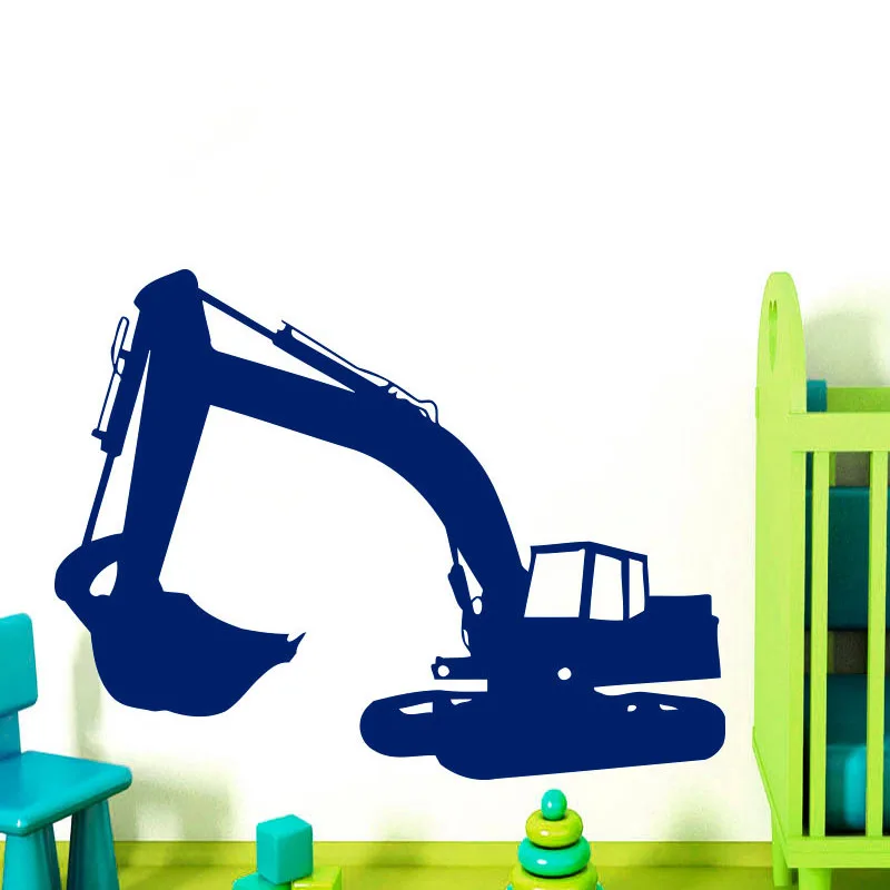 Экскаватор автомобиль стикер стены Искусство Фрески Виниловые Настенные