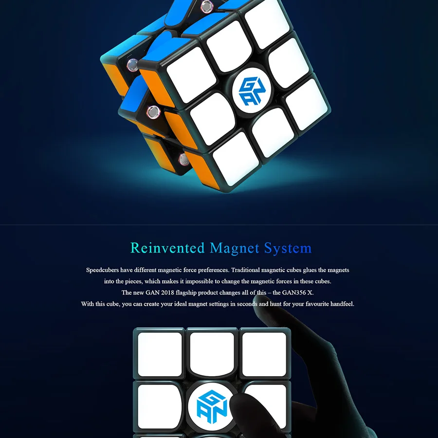 Gan356 X 3x3x3 Магнитный куб 3x3x3 магический скоростной куб 3x3 Кубик Гань 356x Magico Cubo Wiht Магнитный Профессиональный пазл GAN 356 X Neo