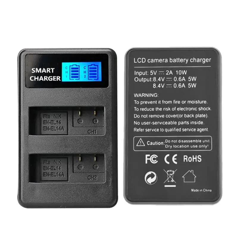 EN-EL14 EN-EL14A батареи ЖК-дисплей Дисплей двойной Порты и разъёмы USB Батарея Зарядное устройство для Nikon P7800 P7700 P7100 P7000 D5600 D5500 D5300 D5200