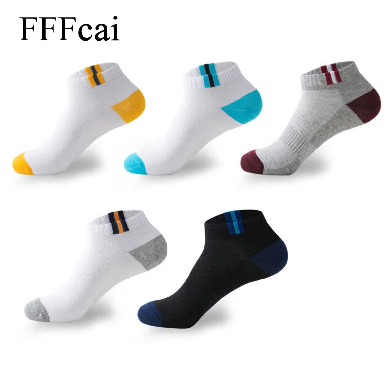 FFFcai, 5 пар,, мужские удобные теплые спортивные носки, зимние носки для бега, мужские хлопковые носки с соединением, Calcetines Ciclismo, дезодорант, Meias