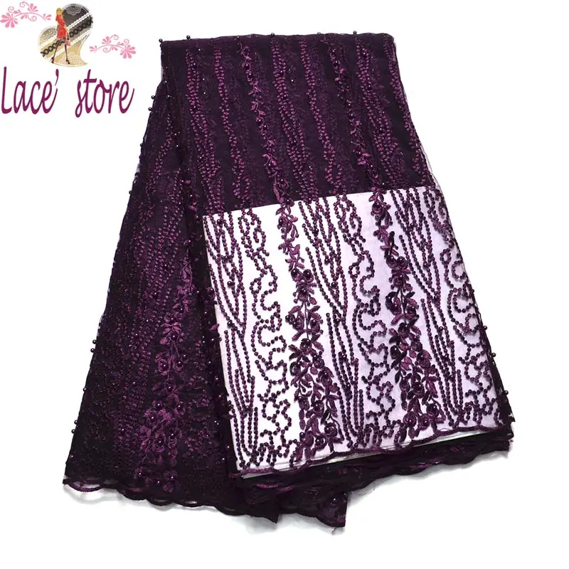 Высокое качество африки бисера кружевной ткани для Французский в tulled кружева F1096