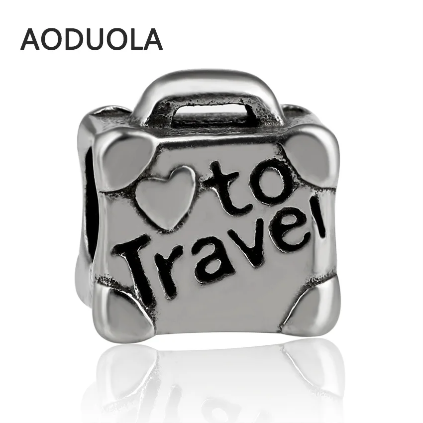 2 шт. в партии из нержавеющей стали сумка бисера с любовью к путешествию бусины DIY