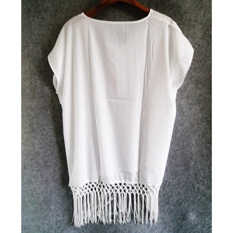 Новинка 2021 накидка для купания Пляжная с кисточками парео пляжная одежда туника