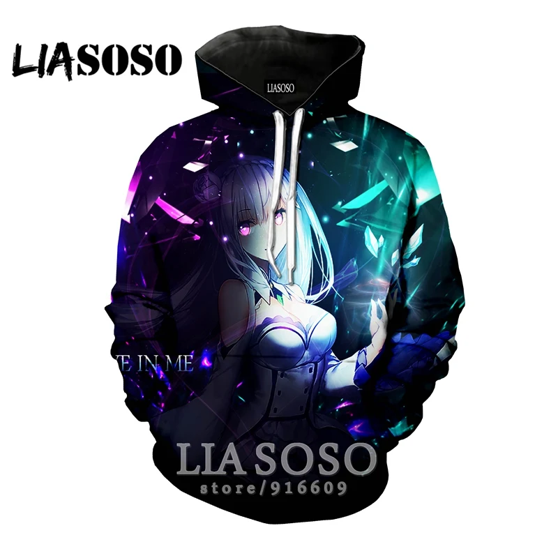 5 Забавный 3D принт для женщин мужчин аниме логотип homme Harajuku Re Zero Rem толстовка одежда толстовки уличная толстовка модная рубашка E778 - Цвет: 5
