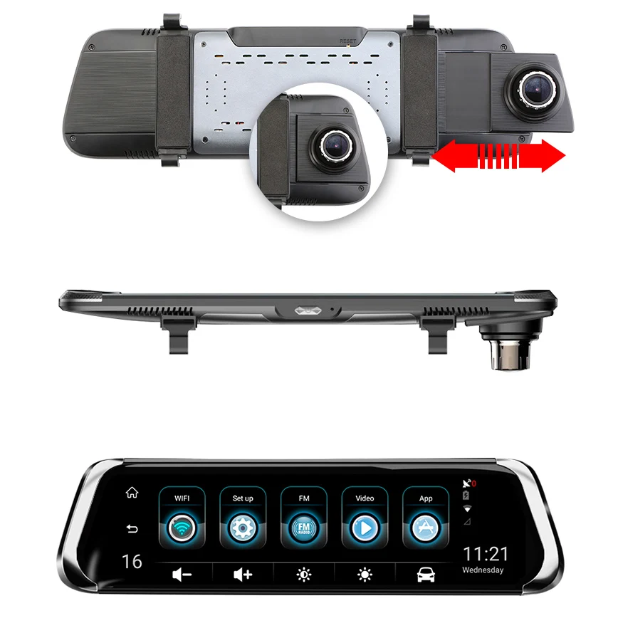 10 'ƊG Android автомобильный монитор с зеркальным отображением DVR рекордер