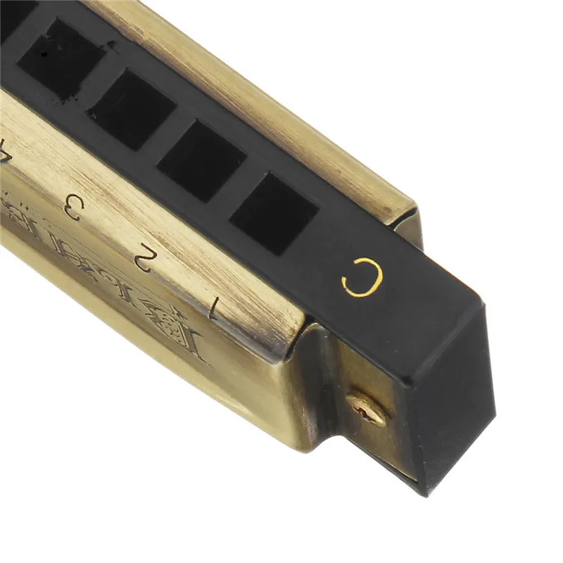 Swan 10 Holes 20 Tones Blues C Key Harmonica High-end Bronze Color Musical Instrument Woodwind Mouth Organ Harmonicas Harps | Спорт и