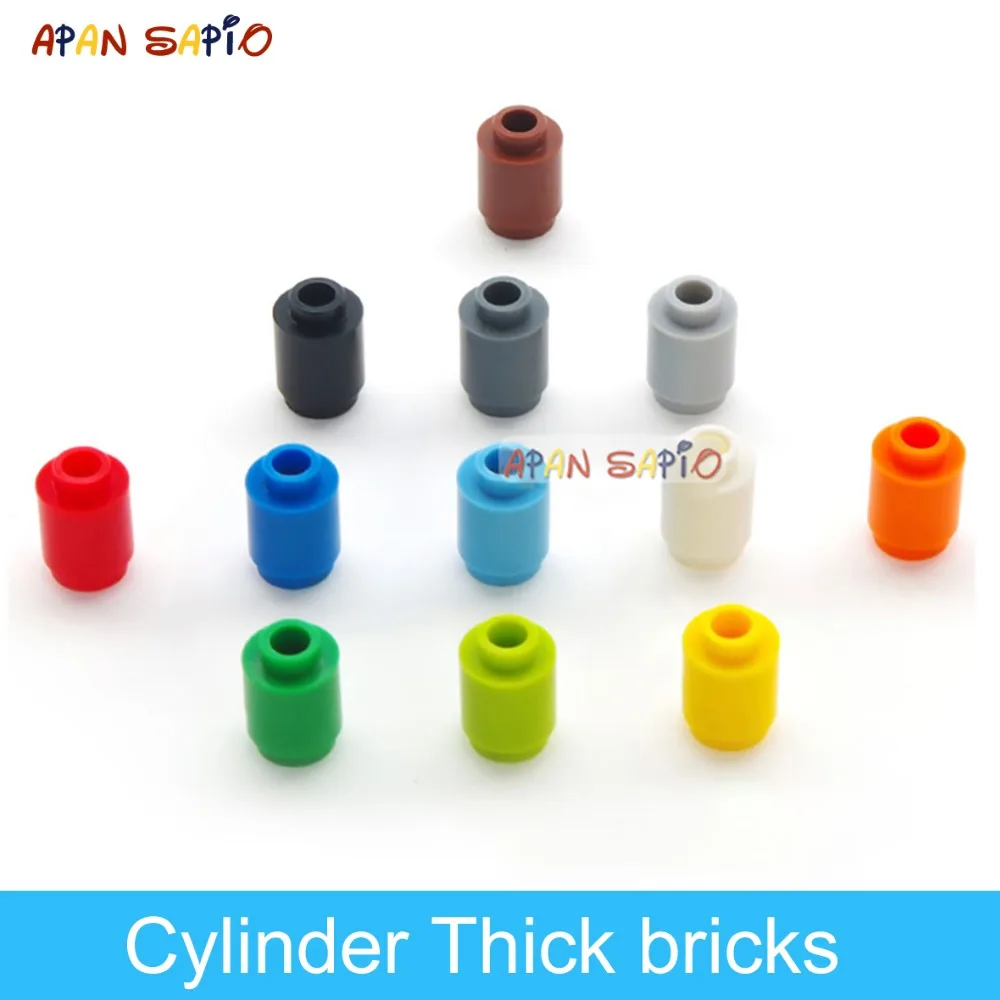 

200pcs DIY Building Blocks Figures Bricks Cylinder 12Color Educational Creative Size Compatible With 3062 Toys for Children