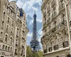 MaHuaf-j287 Эйфелева башня Париж дома небо картина облака по номерам Краска холст для домашнего декора