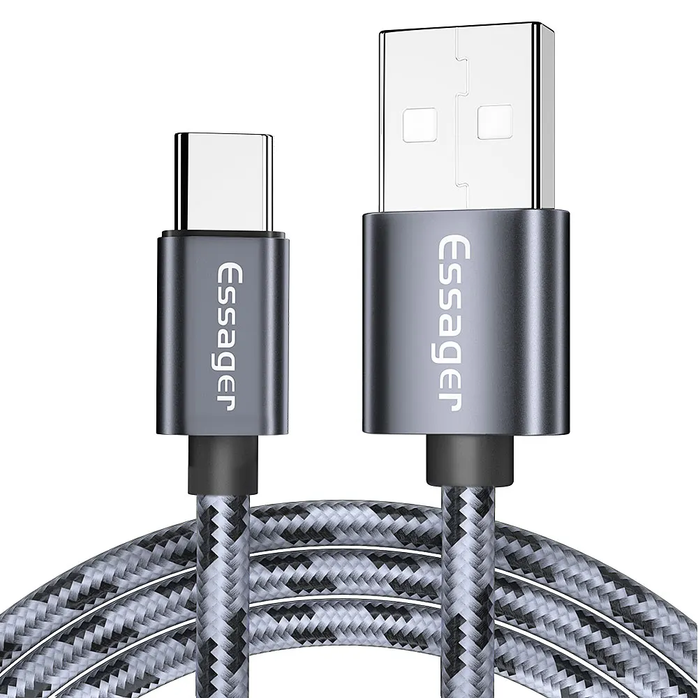 Dark Grey Essager 3A usb type-C кабель 3 м кабель передачи данных для быстрой зарядки для samsung S9 S8 huawei Xiaomi Lg One plus 5 6 t USB C кабели зарядного устройства - Цвет: Dark Grey