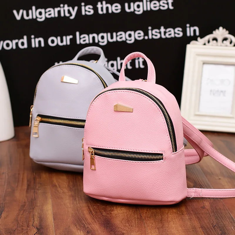 Рюкзак из искусственной кожи Mochila Feminina повседневный однотонный школьный рюкзак