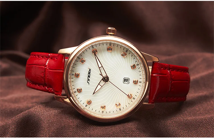 Sinobi женские часы красный мода повседневная кварцевые relogio женщина для montre femme reloj