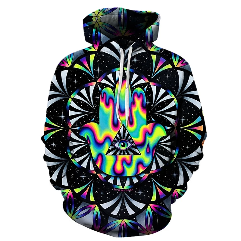 Trippy hamsa By Brizbazaar Art 3D толстовки с капюшоном для мужчин, осенняя толстовка, унисекс пуловер, новинка, толстовка с капюшоном, мужской спортивный костюм, Брендовое пальто