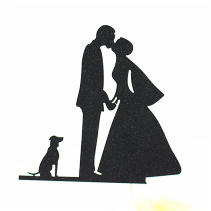 H109 Cake Topper Топпер для торта жениха и невесты Вечерние сувениры Mr Mrs Свадебный Топпер для торта свадебные украшения вечерние принадлежности Серебряный Топпер для свадебного торта - Цвет: H109 Cake Topper