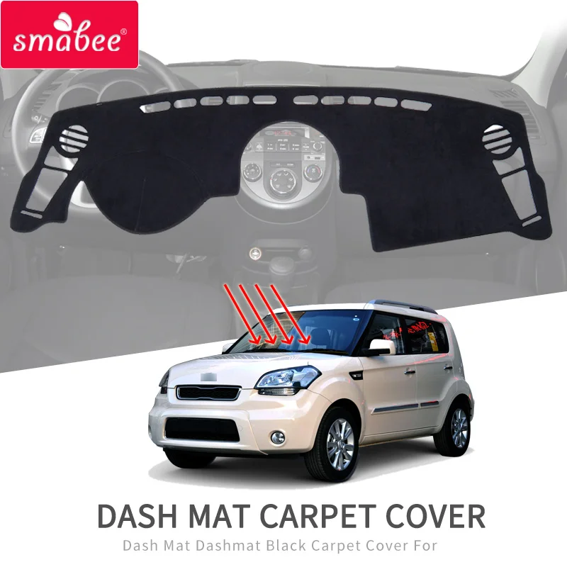 Smabee коврик для приборной панели для KIA Soul 2010~ 2013 AM Plus MK1 коврик для приборной панели LHD коврик для защиты от солнца Черный